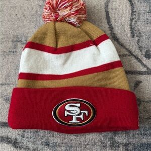Adult Red and Gold SF 49ers Striped Beanie